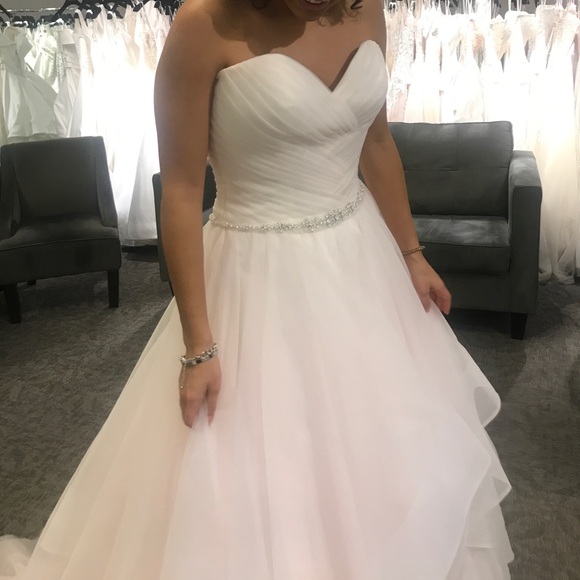NEW beautiful, unique blush strapless ballgown wedding dress - Picture 3 of 3